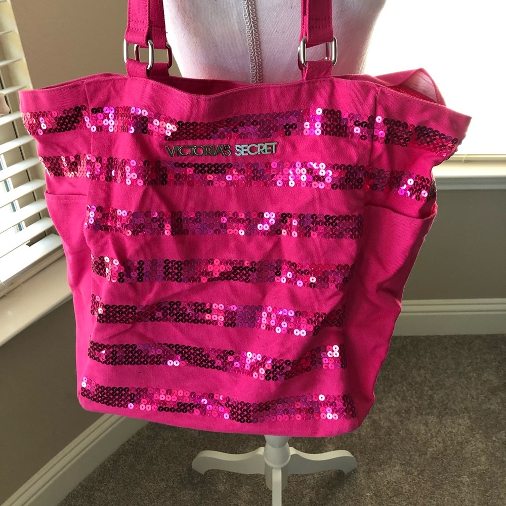 Victoria’s Secret pink glitter tote